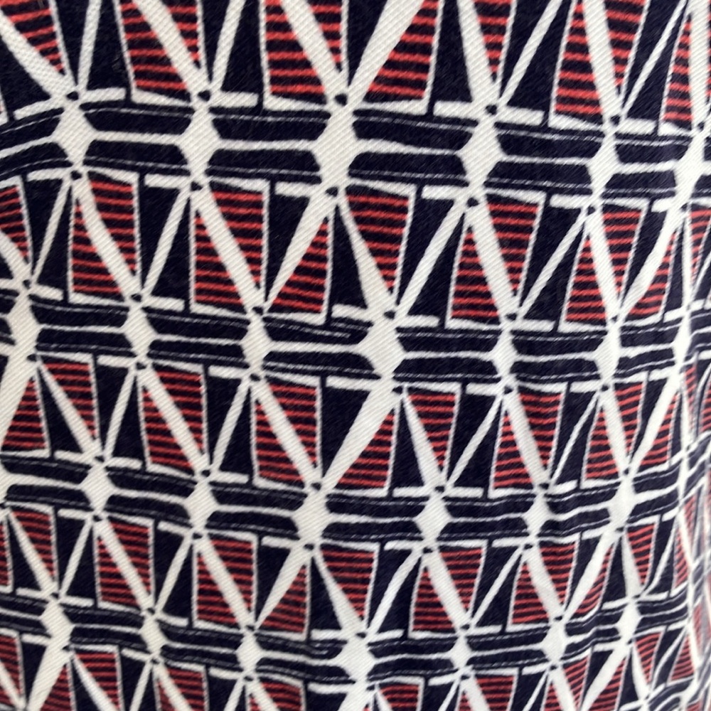 Lands' End Navy, White, and Salmon Polo Style Boat Print Preppy Midi Tank Dress - Picture 3 of 7